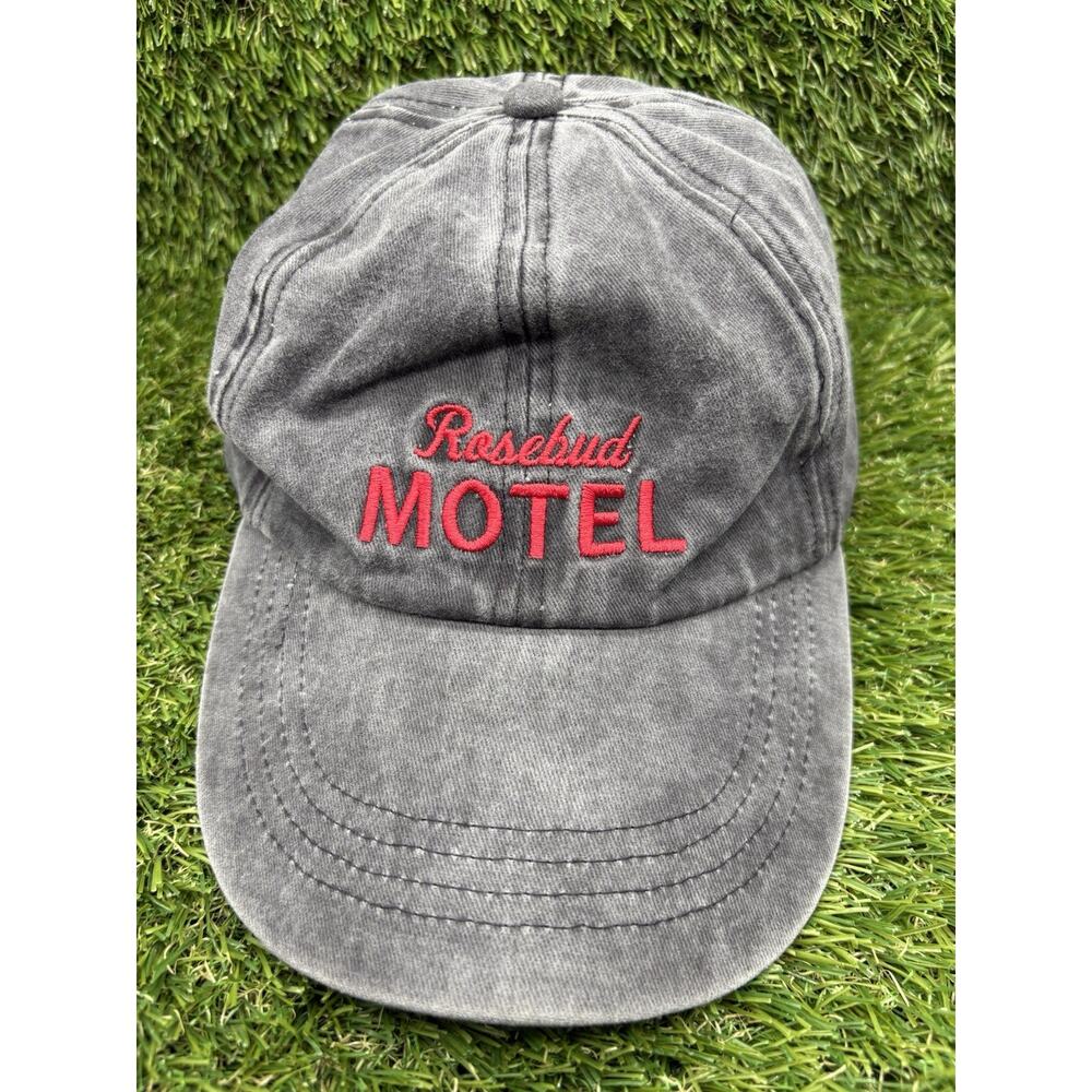 Schitts Creek Hat Cap Strap Back Gray Red Rosebud Motel Dad TV Show Promo Adult
